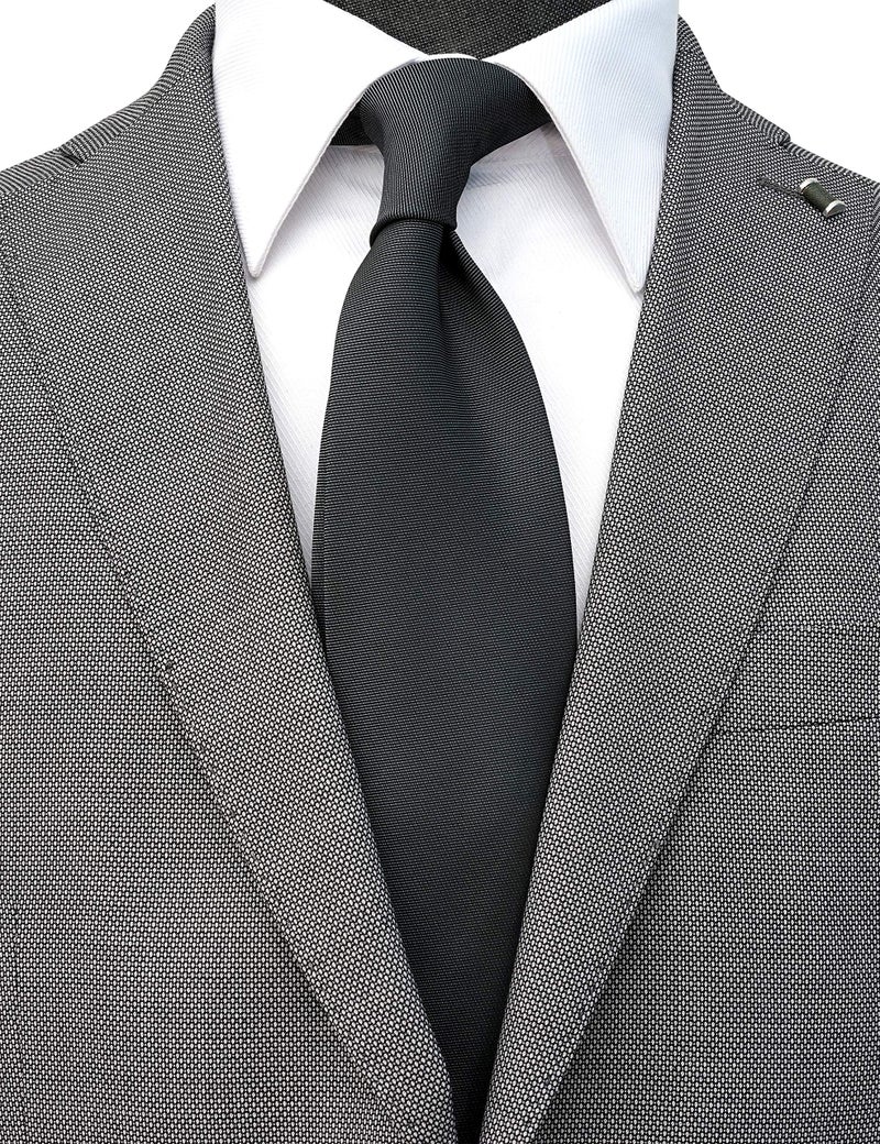 ZENXUS Extra Long Ties for Big and Tall Men, 63 inch XL Long Neckties, Solid Black, Navy, Gray, Burgundy, 4-Pack - Image 2